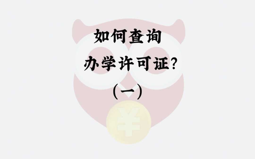 如何查询办学许可证?(一)哔哩哔哩bilibili