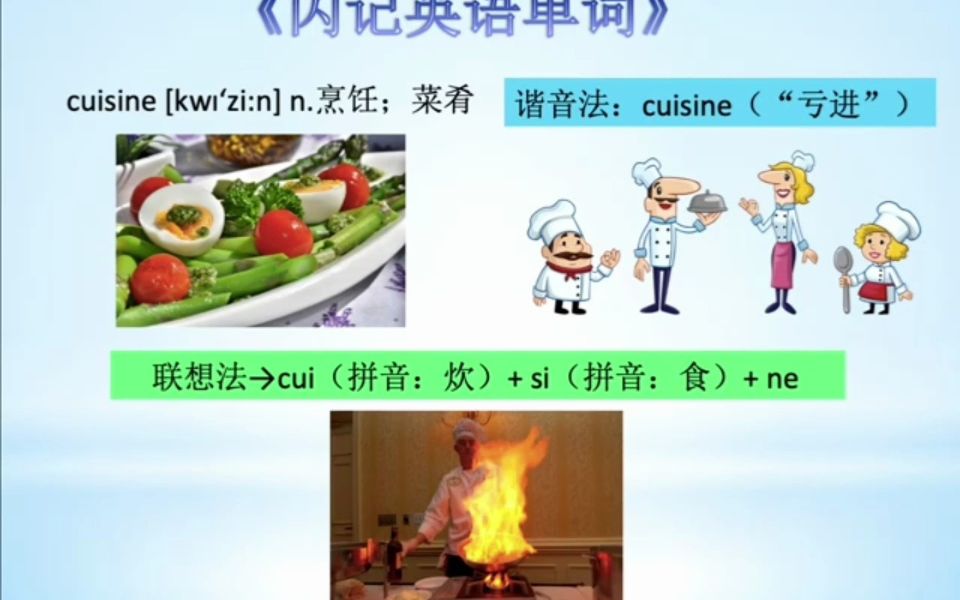 《闪记高考3500词》 cuisine 烹饪;菜肴哔哩哔哩bilibili