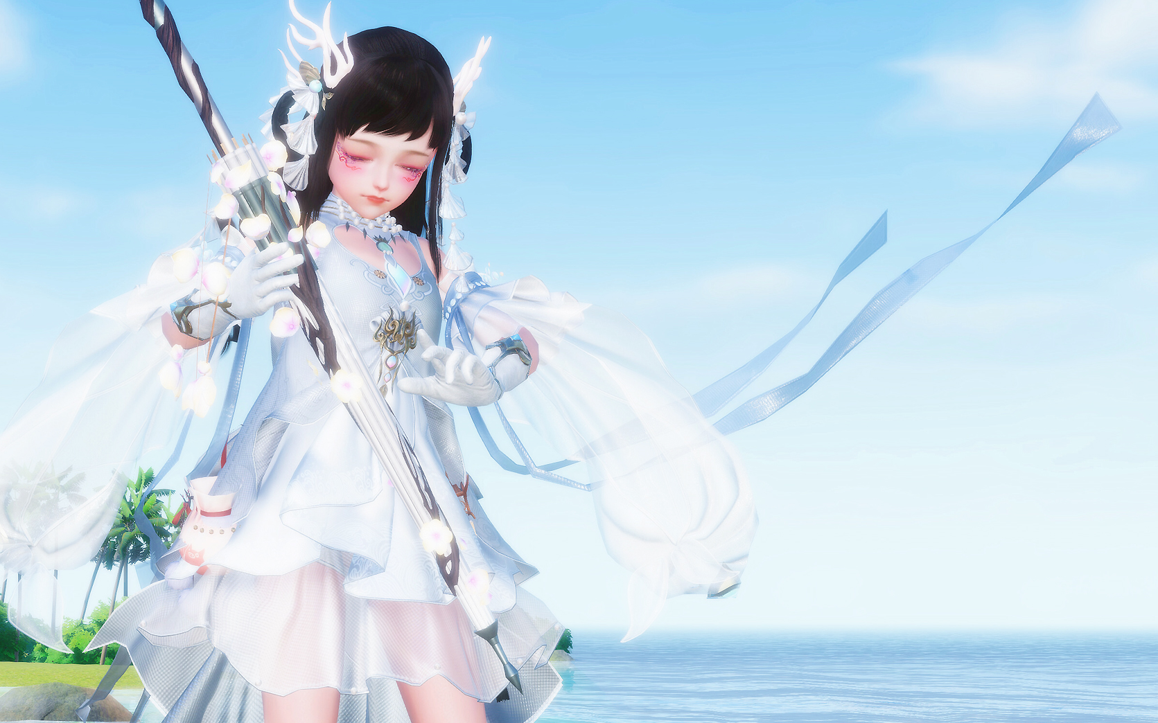 【剑网3游戏vlog001】蓬莱小女孩凌绝校服 自己游戏角色伞萝的自恋