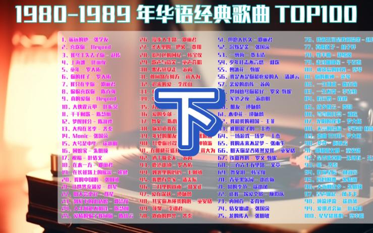 [图]1980-1989年经典歌曲TOP100（下） 8090后 怀旧老歌 回忆 音乐合集