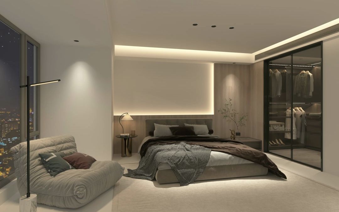 传下去!极简风无主灯卧室真好看!