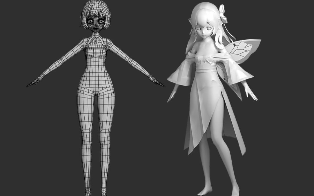 3dmax人物建模,精灵少女案例教学,从裸模开始教你,以及模型制作概念