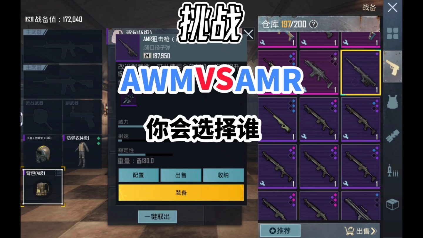 [图]挑战AWM和AMR，小孩子才做选择，我都要挑战