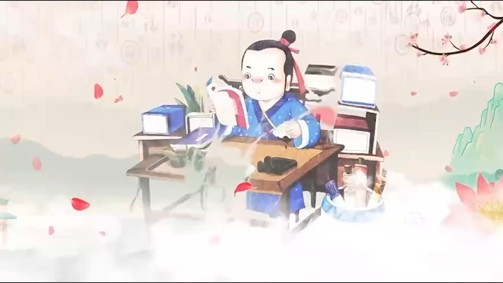 小小读书郎 古风读书配乐伴奏led舞蹈舞台大屏幕