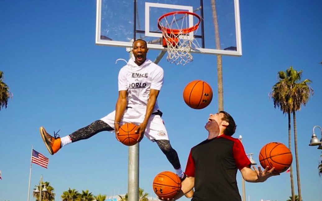 chrisstaples花式空接扣篮表演