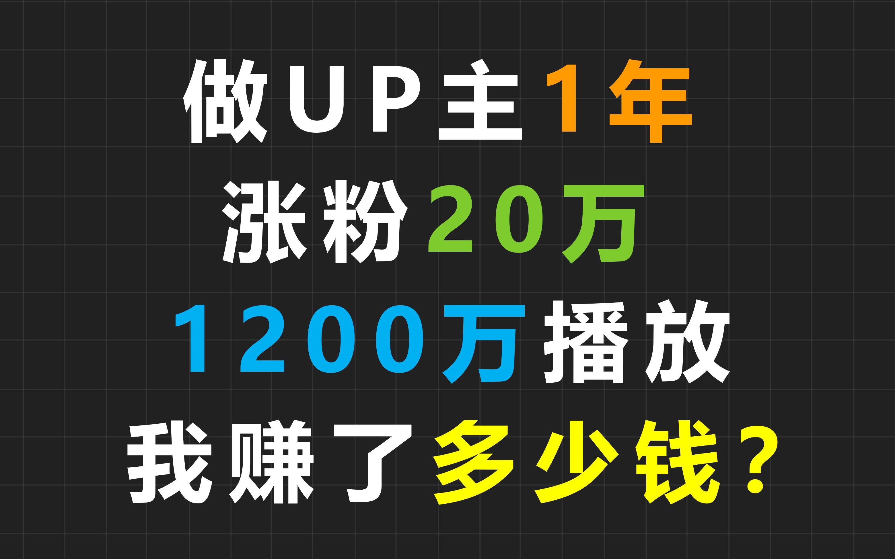 做UP主1年,收获20万粉丝和1200万播放,我赚了多少钱?我的设备有哪些?|人体工学椅哔哩哔哩bilibili