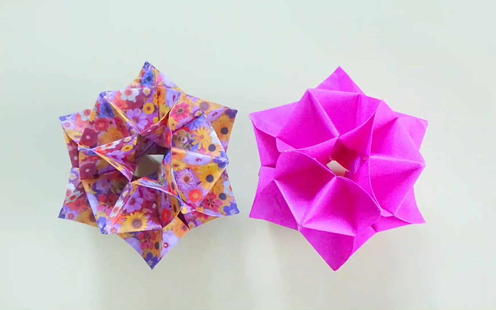 【micco origami】小玫瑰花球折纸花球制作教程