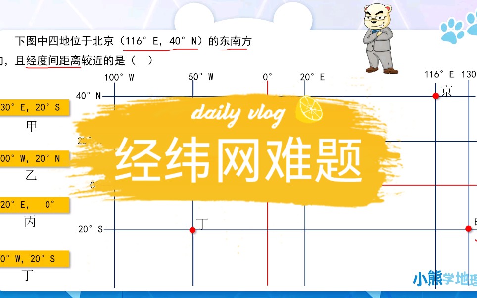[图]这道经纬网题真的很难，但是一听就懂。