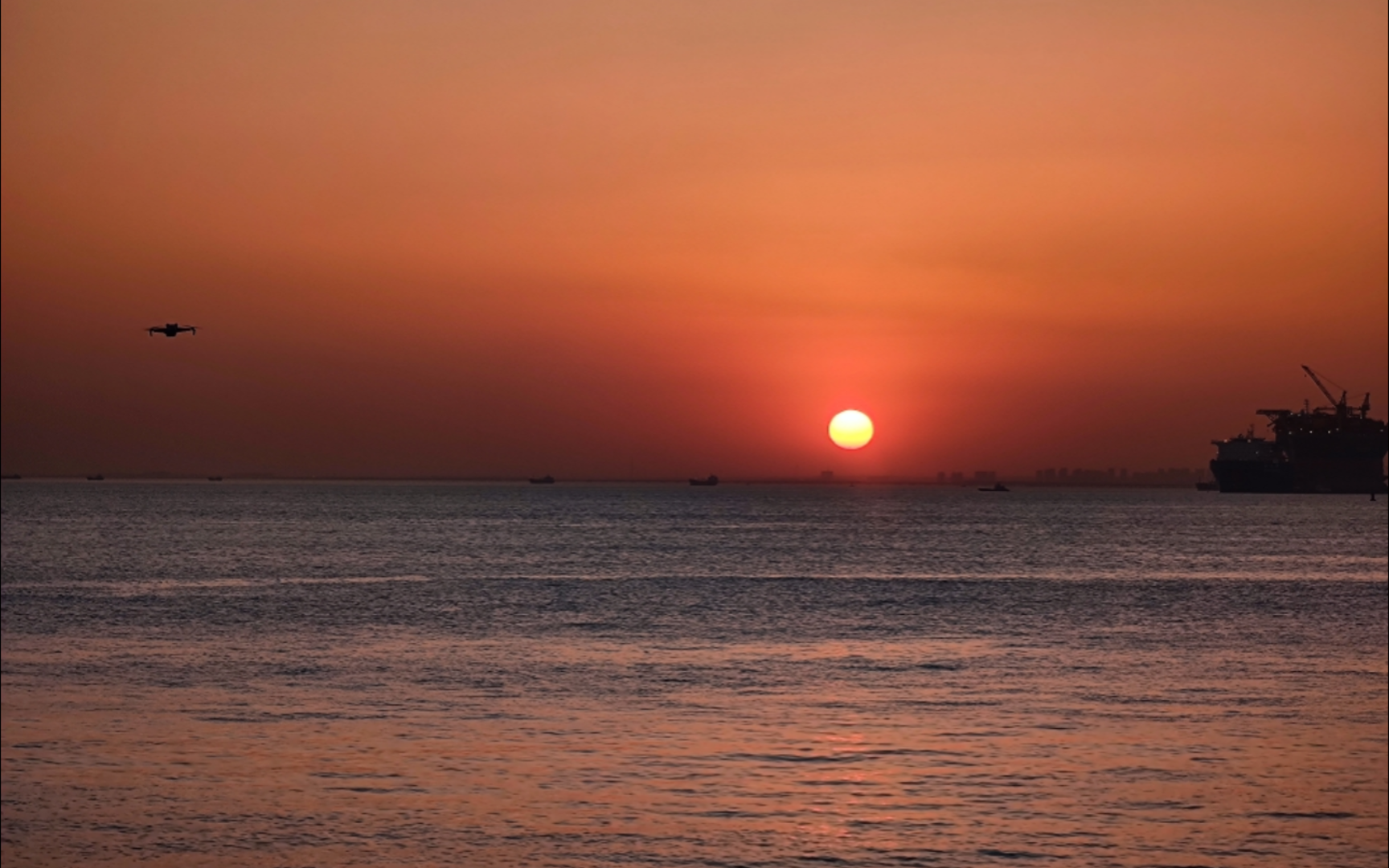 海上日落 真实图片