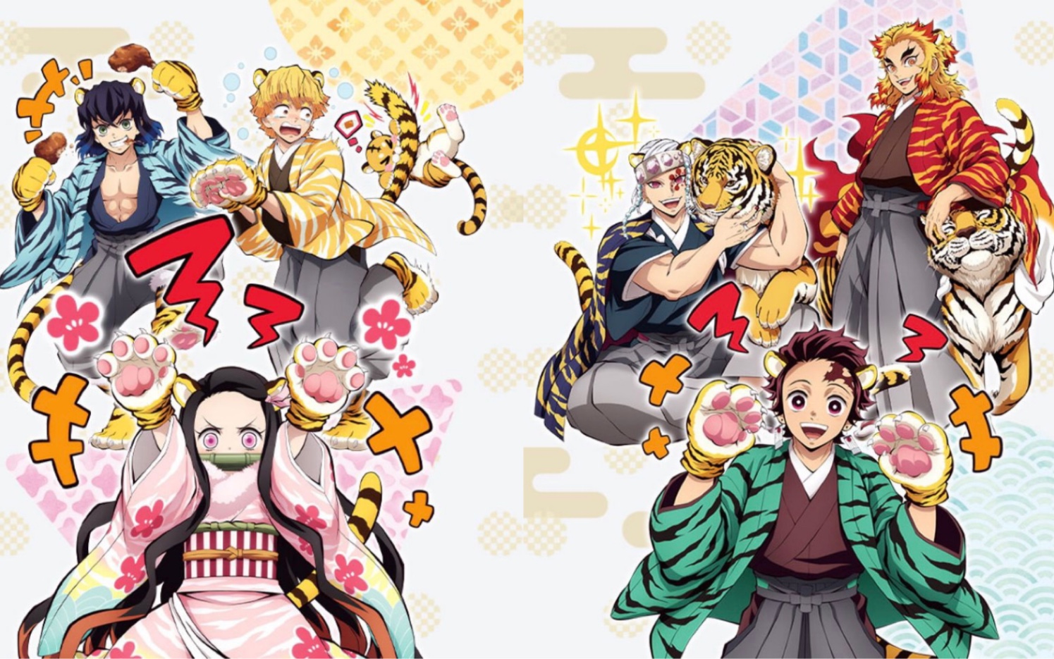 鬼灭之刃动画三周年虎年新柄图公开!
