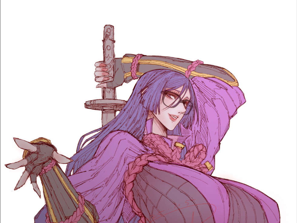 画个fgo/fate里的源赖光眼镜版星期一好