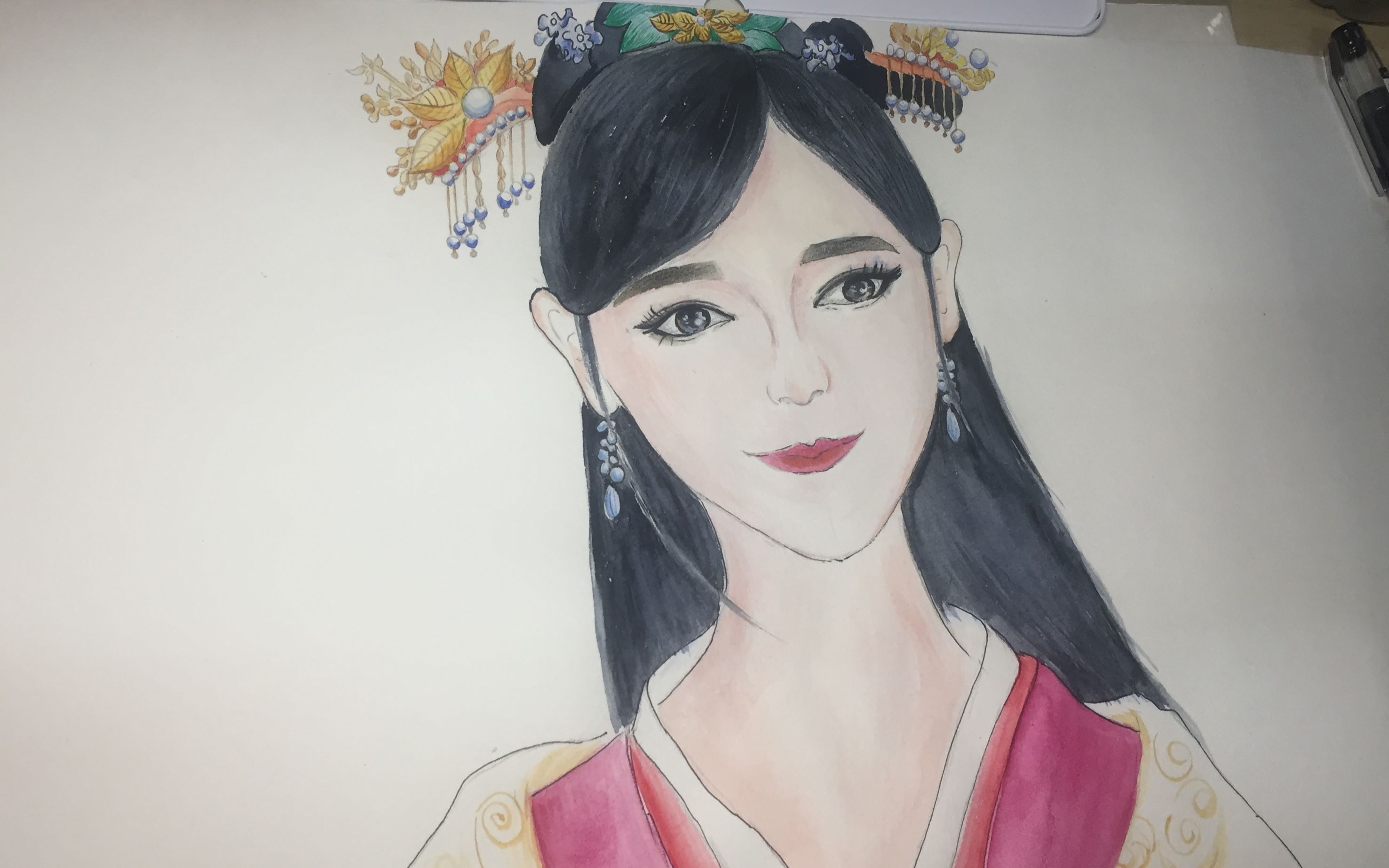 人物像 李未央 唐嫣 水彩画 工笔画