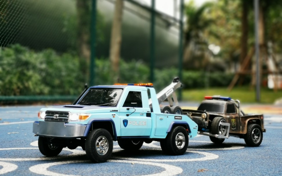 killerbody 1/10 丰田 lc70 mercury道路清障救援车,下午健身公园外拍