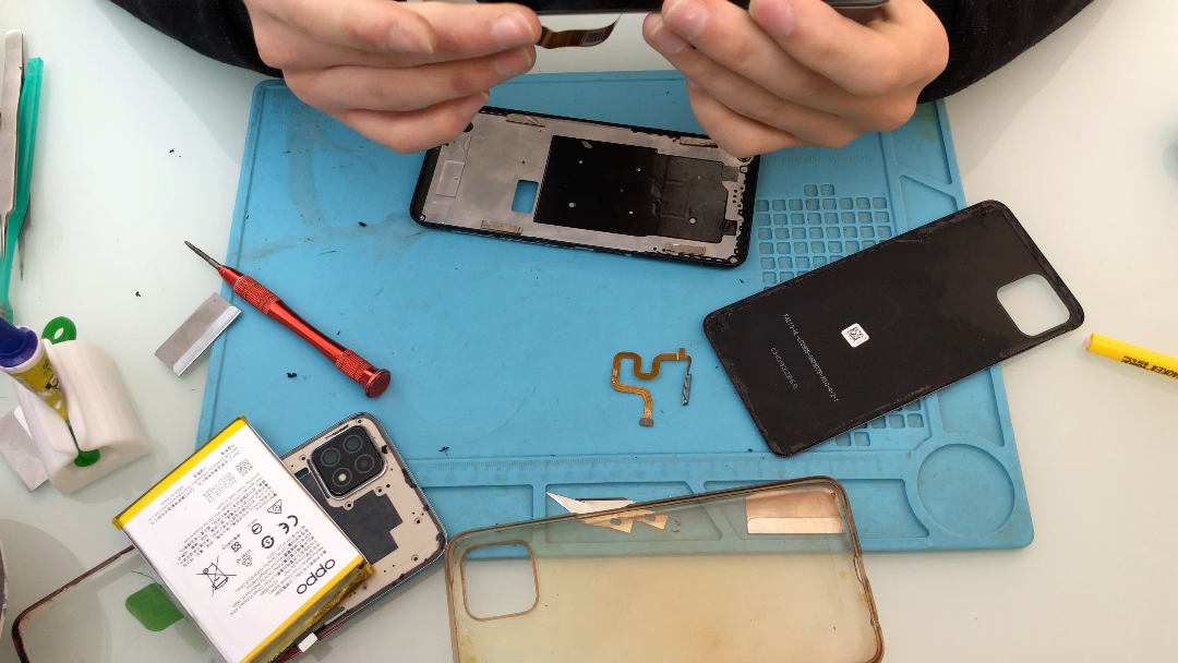 oppoa72更换外屏全过程海阳半小时手机快修