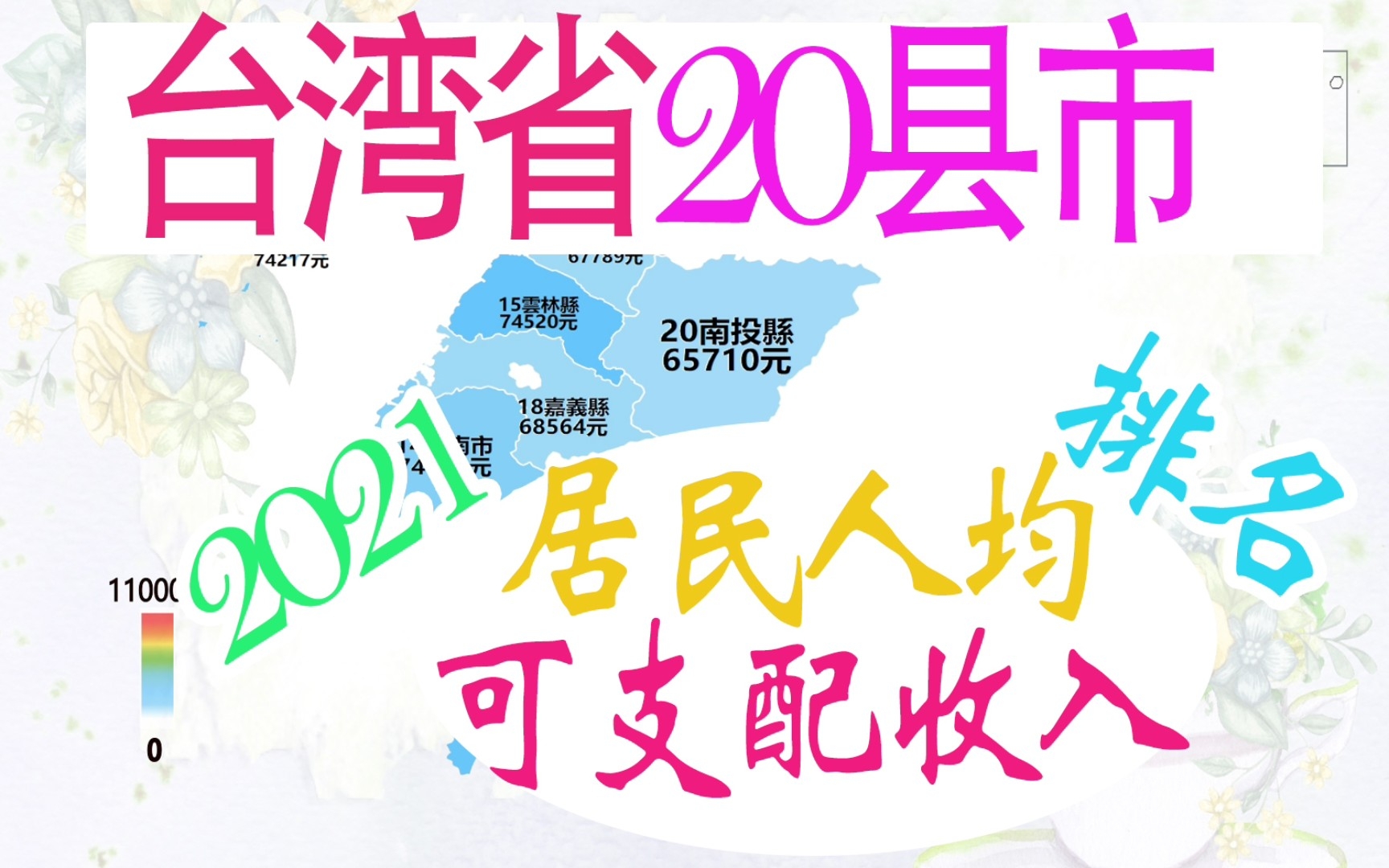 2021台湾省20县市全体居民人均可支配收入排名,看台湾收入水平如何?哔哩哔哩bilibili