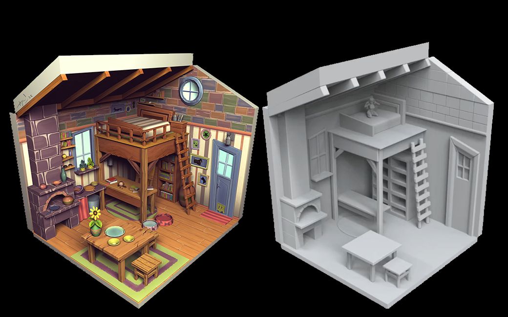 3dmax小场景建模教程!零基础大学生必学的室内建模作业案例