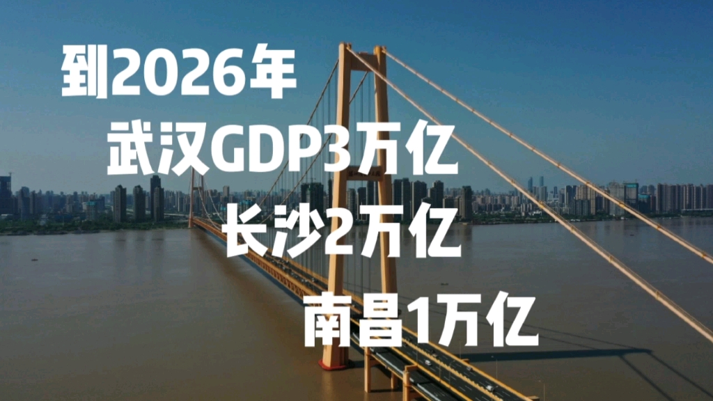 2026年武汉经济总量达3万亿,长沙2万亿,南昌1万亿,中三角加油哔哩哔哩bilibili