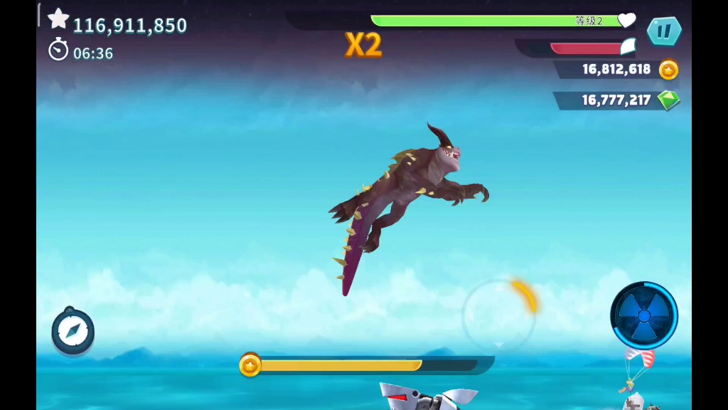 饥饿鲨破解版用的就是爽,孩子你无敌了!感谢乔治先生.