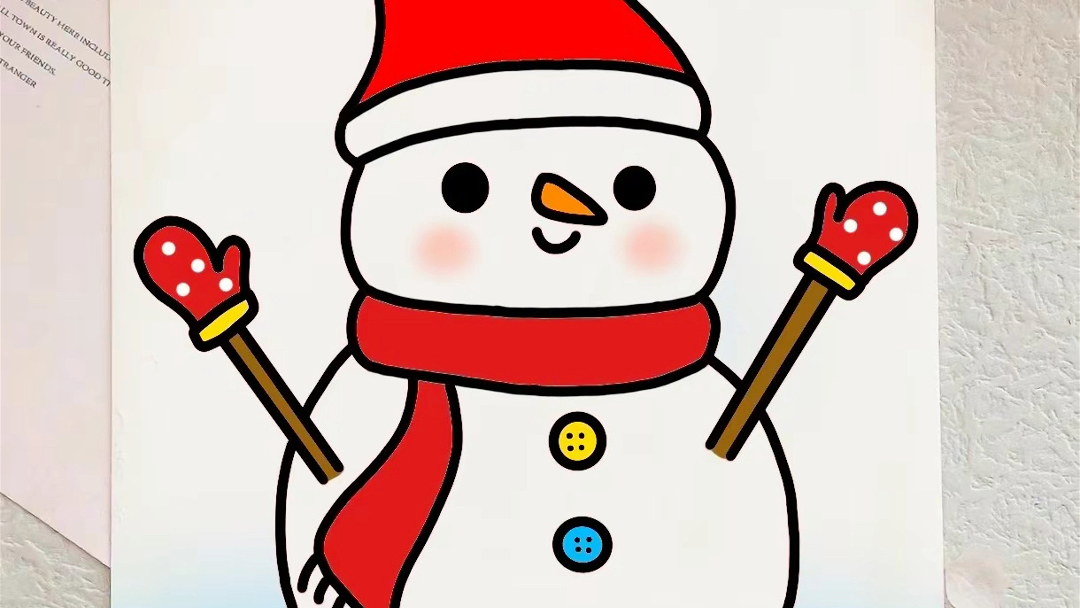 冬天最开心的事就是玩雪啦7615雪人简笔画7815教程来啦～步骤