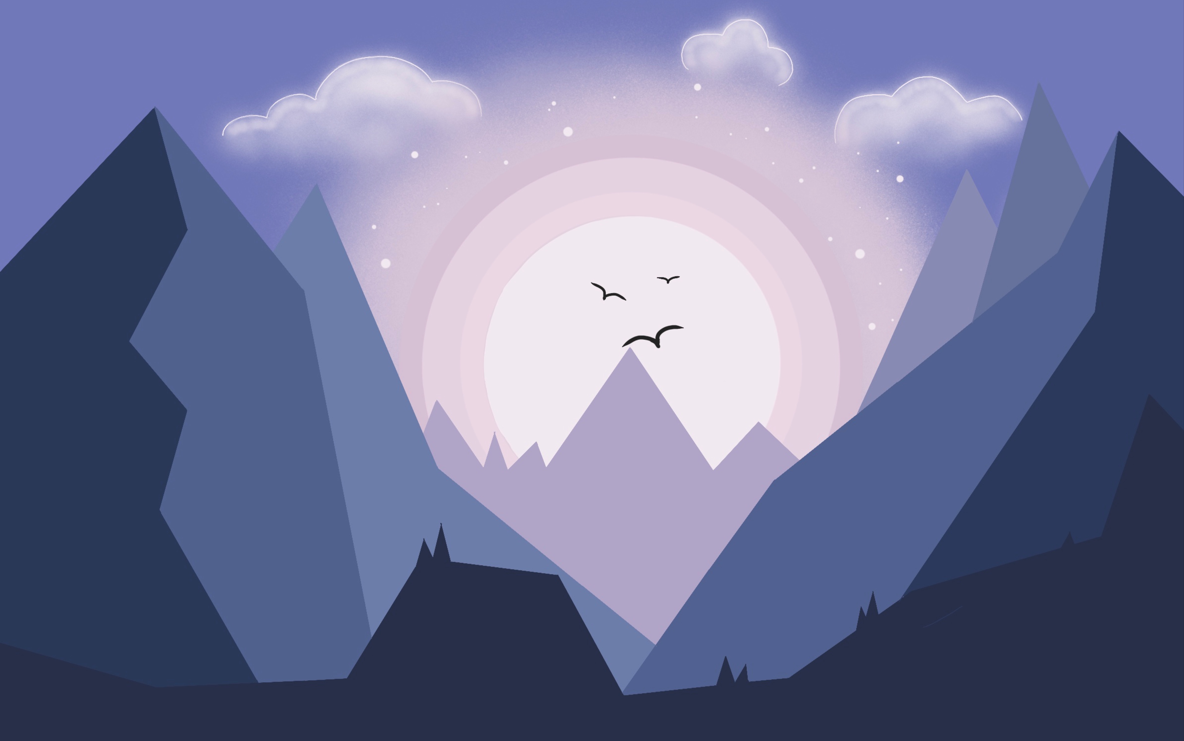 静净之落日余晖临摹