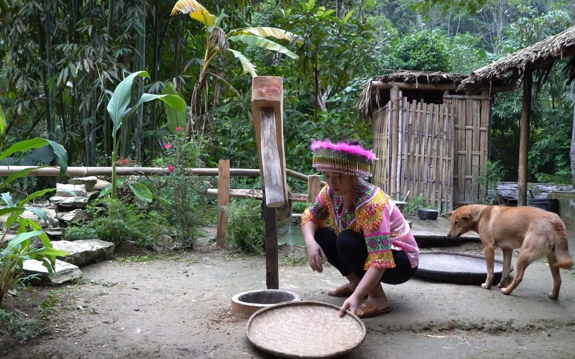 [图]农家日常，自己制作一个米舂