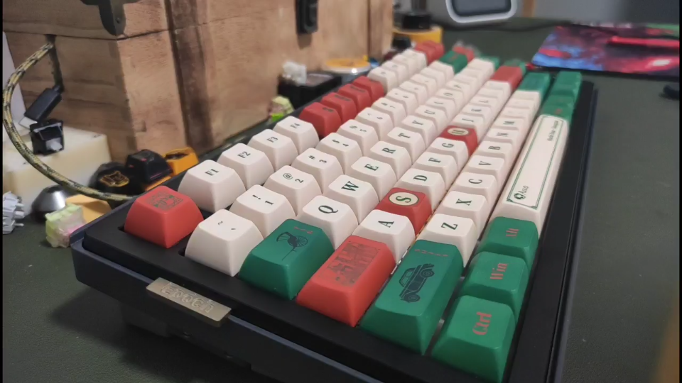 活动作品jelly75jda键帽樱桃hg红轴试打