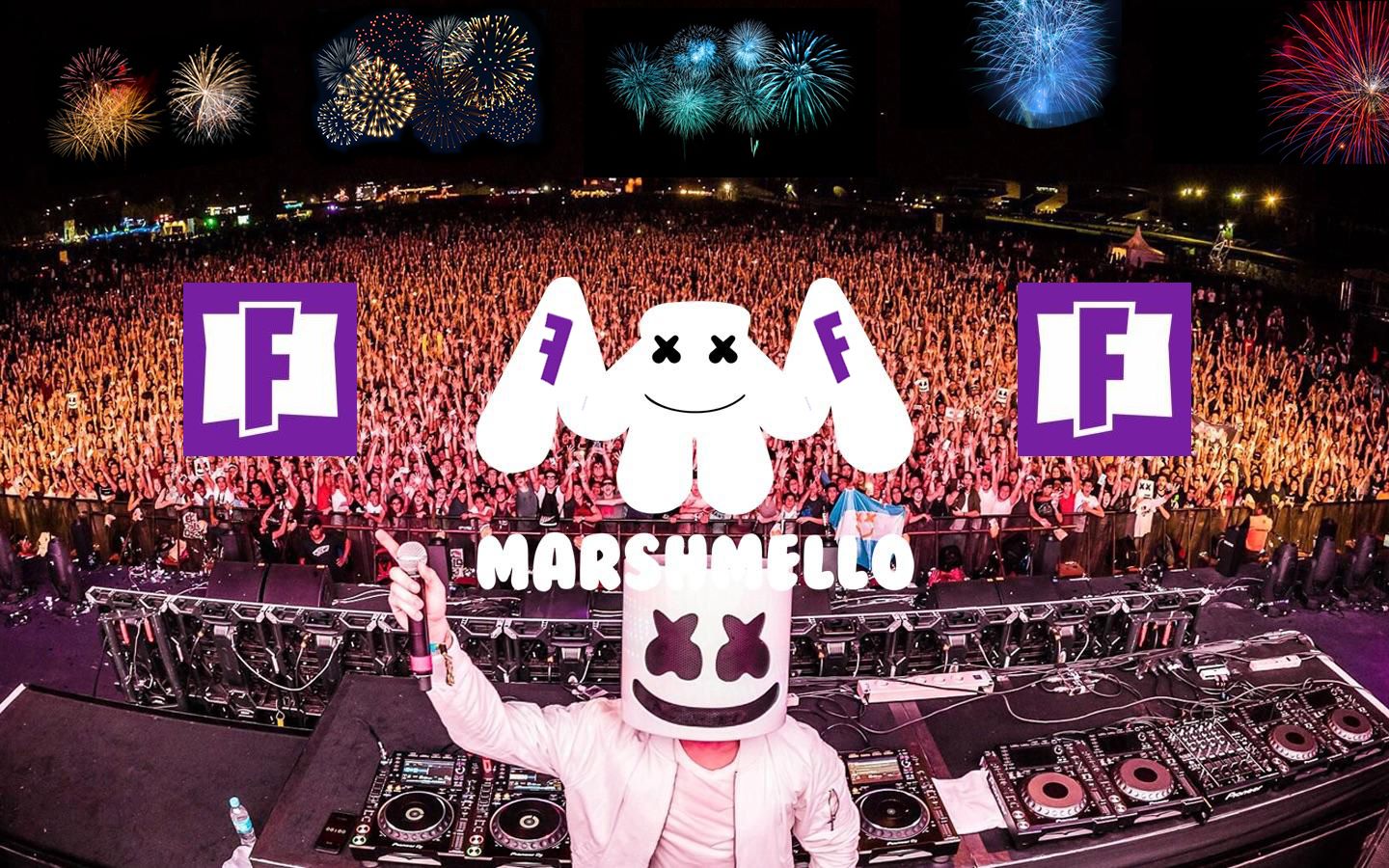 堡垒之夜:marshmello棉花糖演奏会现场_哔哩哔哩_bilibili