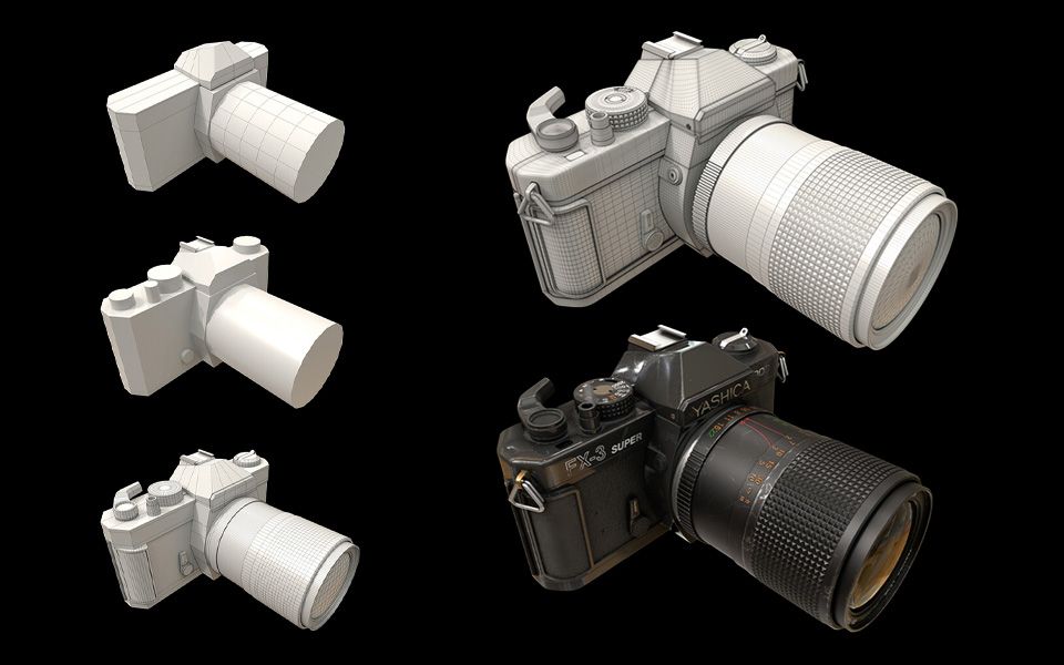 3dmax产品设计是不是这么做得.学游戏模型得不懂耶,求告知!