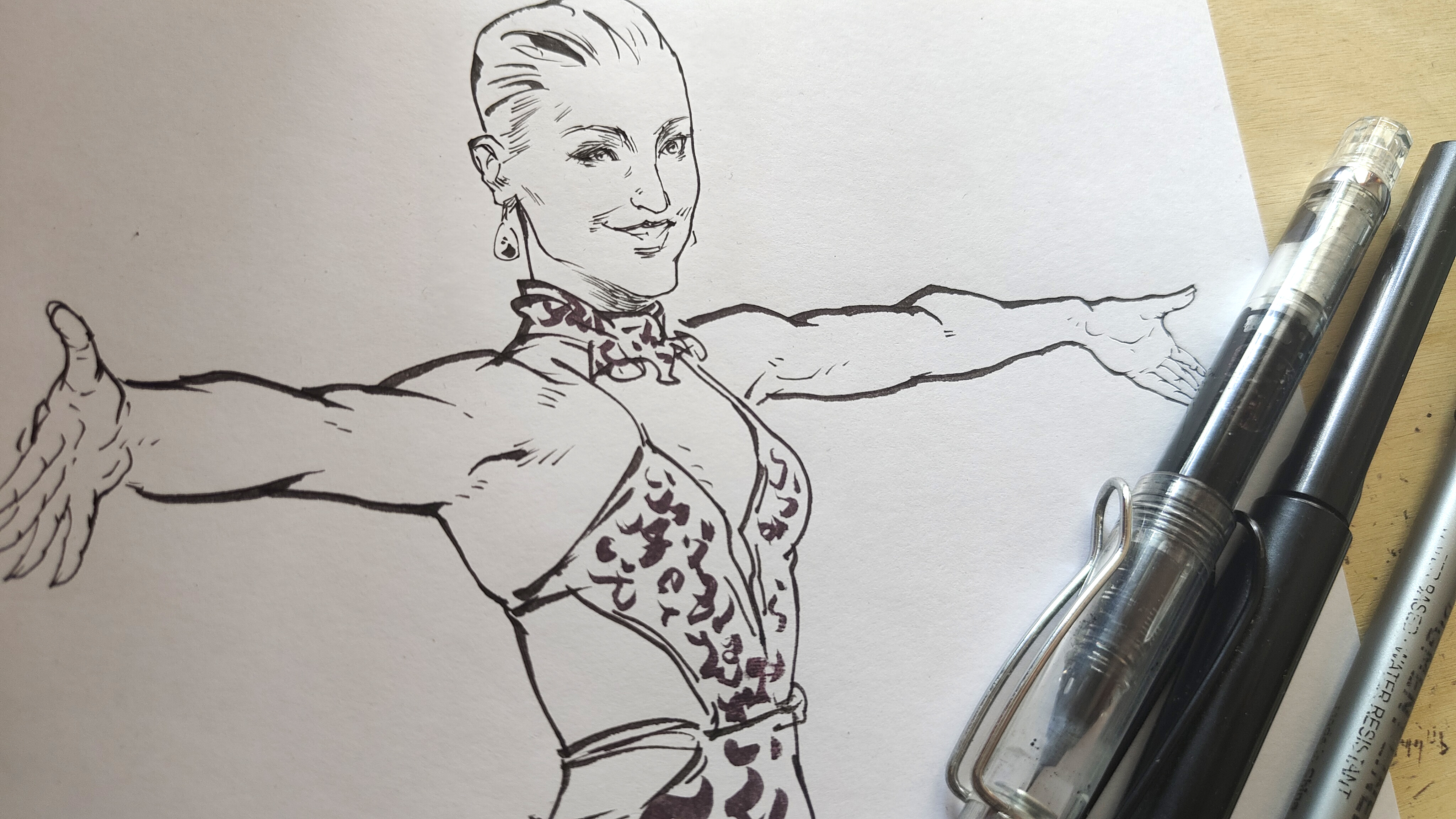 姐姐好飒,钢笔速写拉丁舞