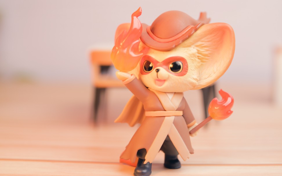 泡泡玛特火之魔法烧烤大师小狐狸kenneth