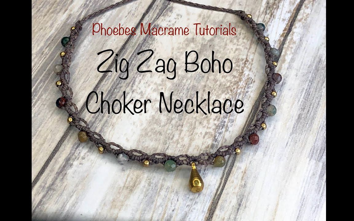macrame tutorials】zig zag绳编项链制作教程zig zag macrame choker