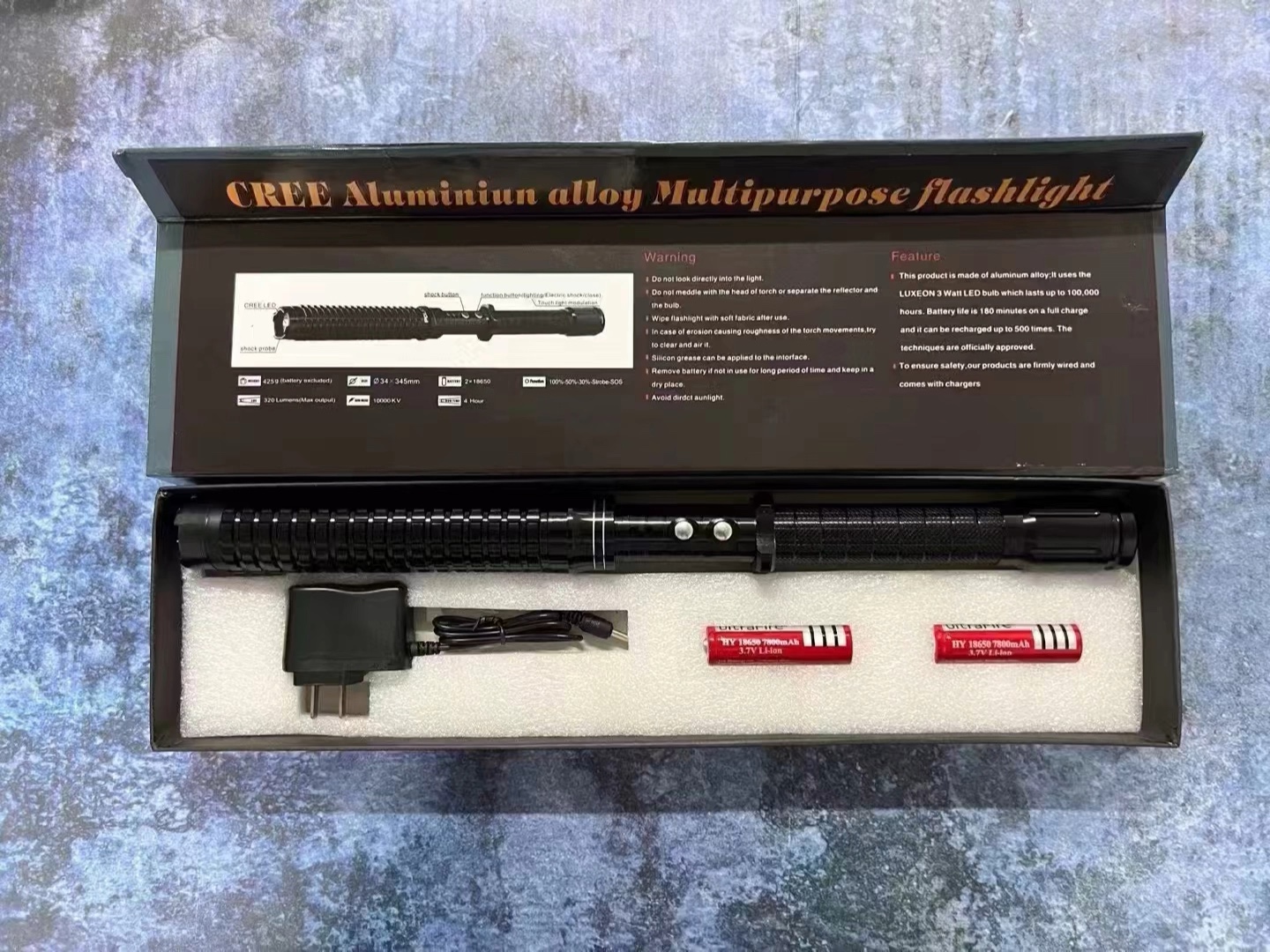 黑鹰x10 防身手电筒