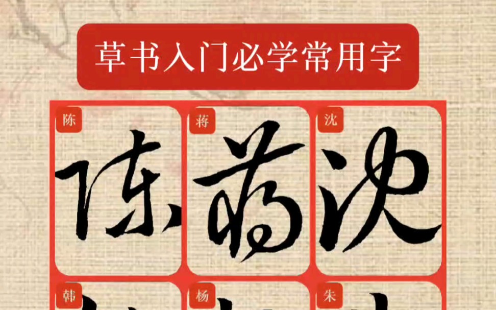 草書入門必學常用字