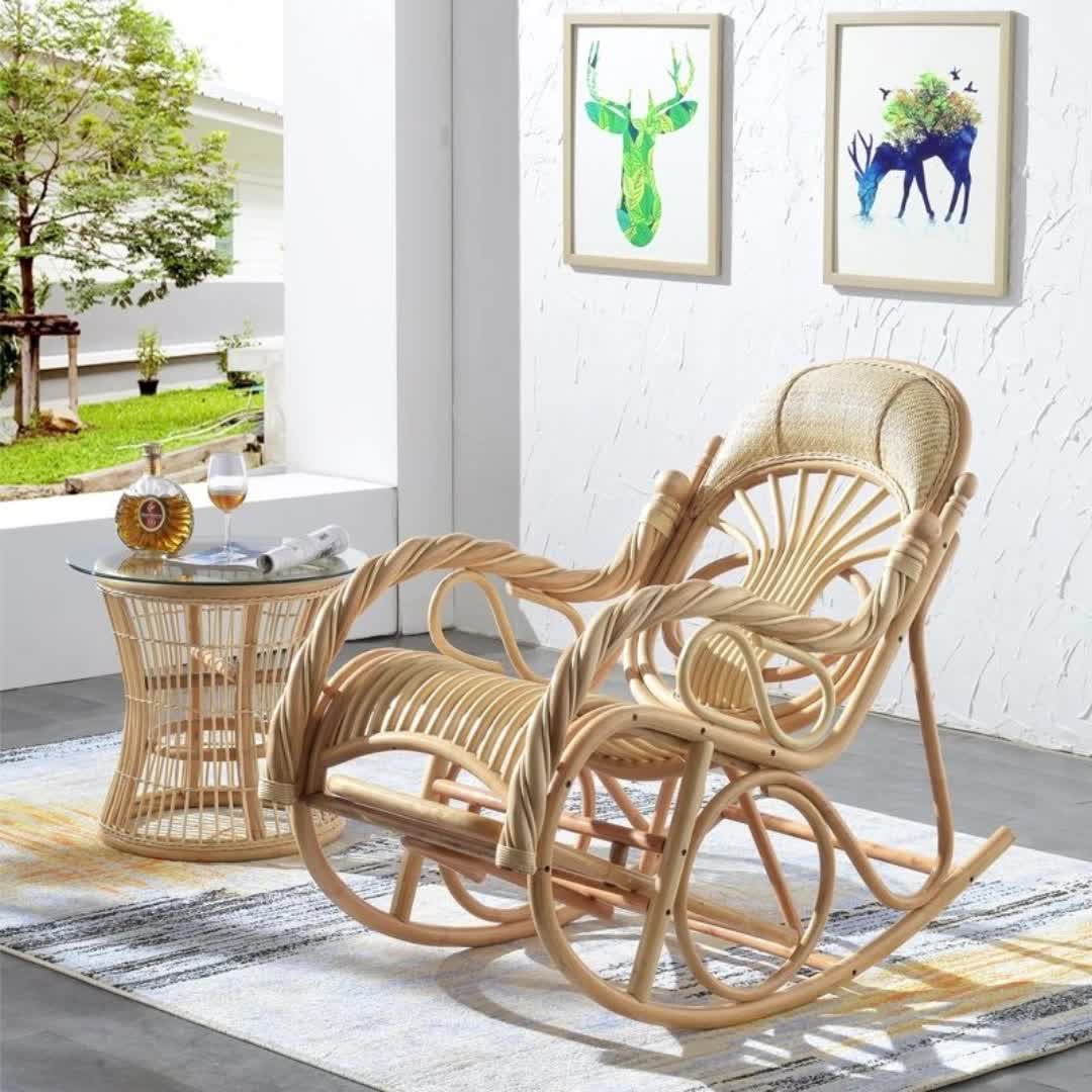 藤摇椅懒人年轻中年老年摇摇椅欧式 午睡藤编大人藤编摇摇椅现代3323