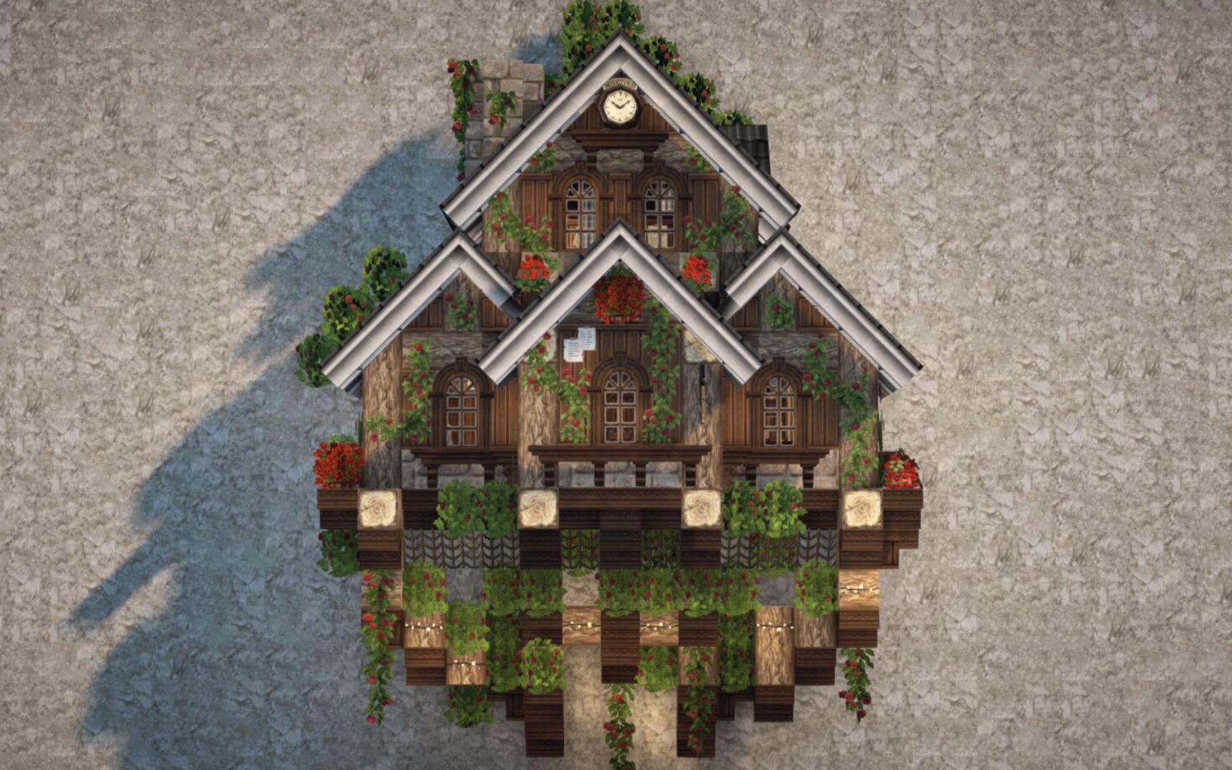 【minecraft】🌹悬崖小屋/被玫瑰藤缠绕坠入美学的迷幻梦境#cocrico