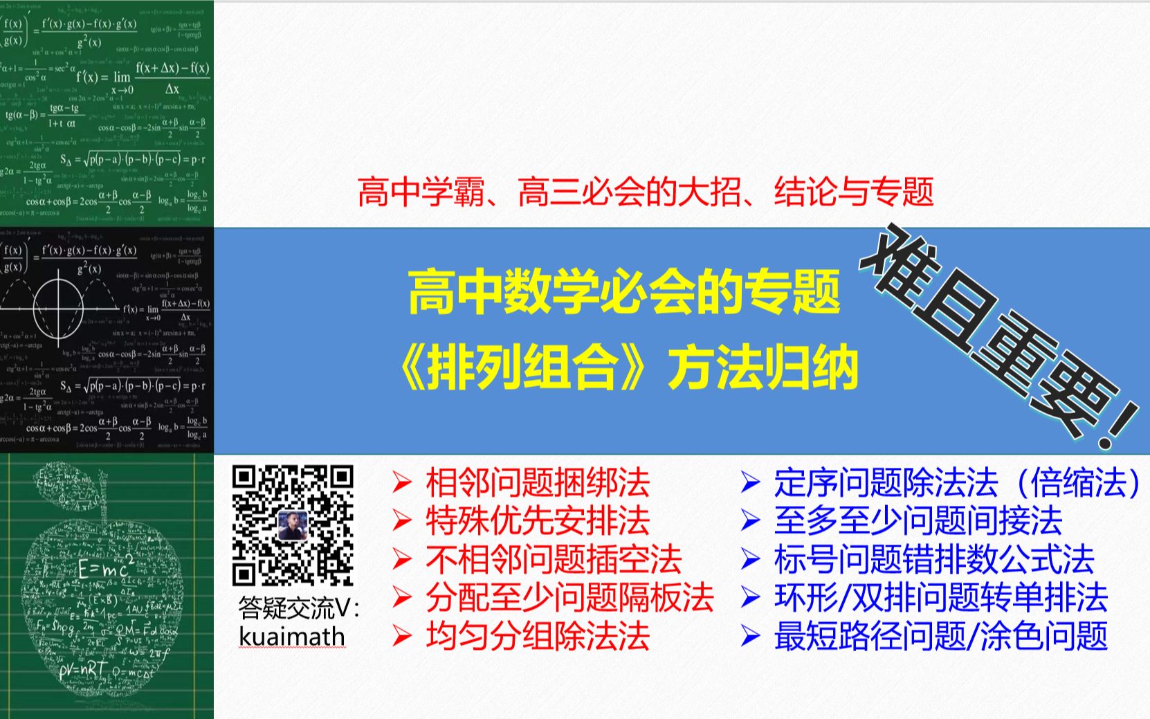 高中数学必会的专题《排列组合》方法题型归纳哔哩哔哩bilibili