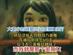 大家小时候都见过金瓶女吗？将女子拆去四肢放入金瓶，在诚心叩拜上49天，女子不亖金瓶女就成了