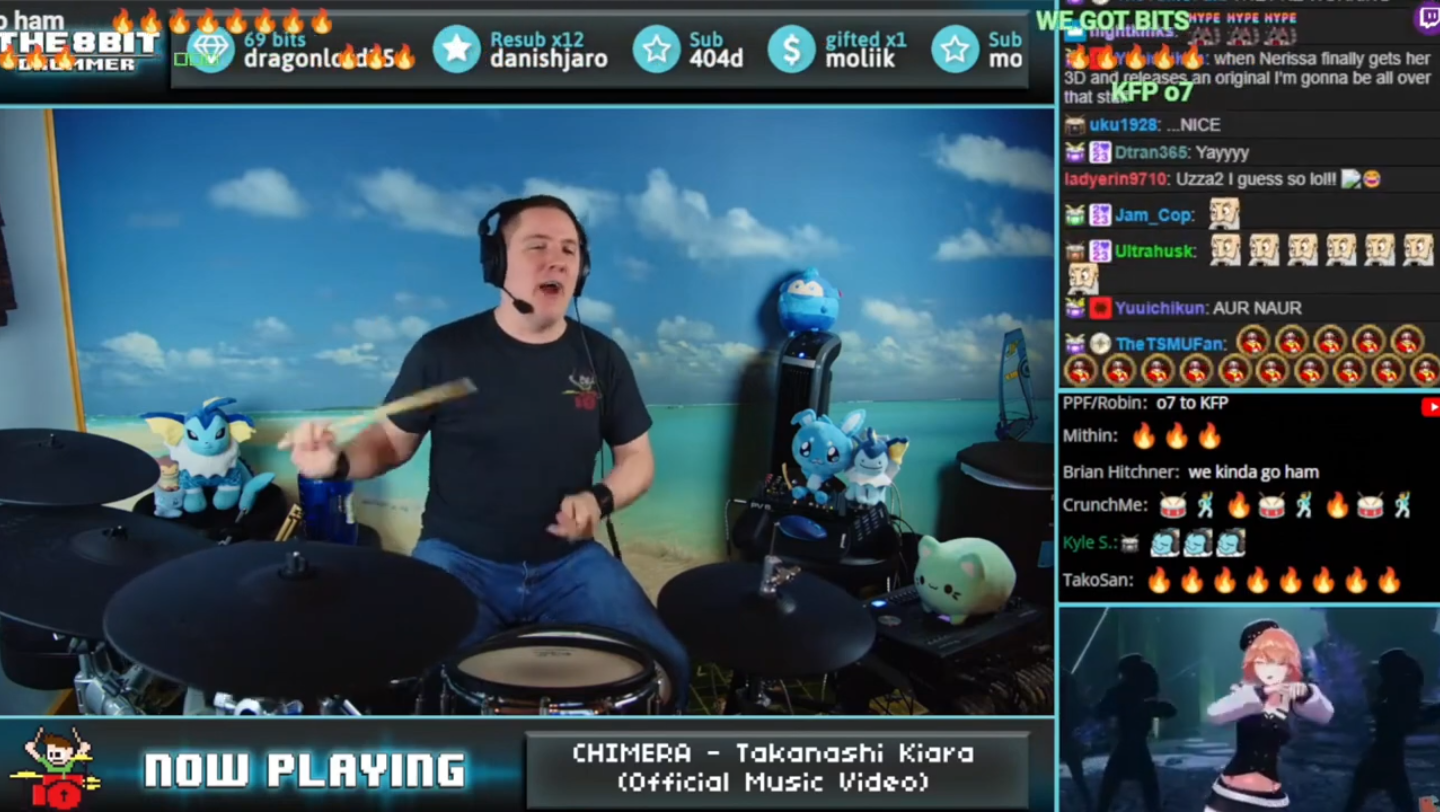 【小鳥遊キアラ】の歌う"chimera"を【ドラマーニキ】