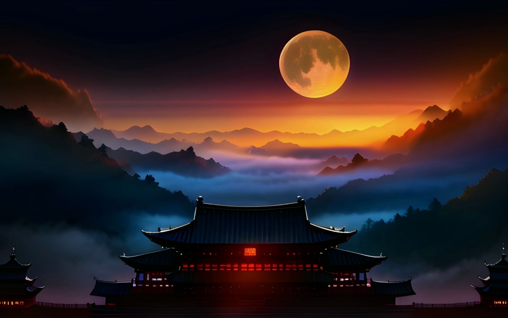 an素材场景背景ae古代魔幻修炼室外场景