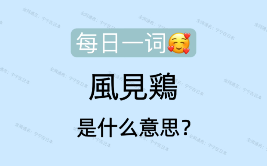 【日语】 每日一词 风见鶏 是什么意思?哔哩哔哩bilibili