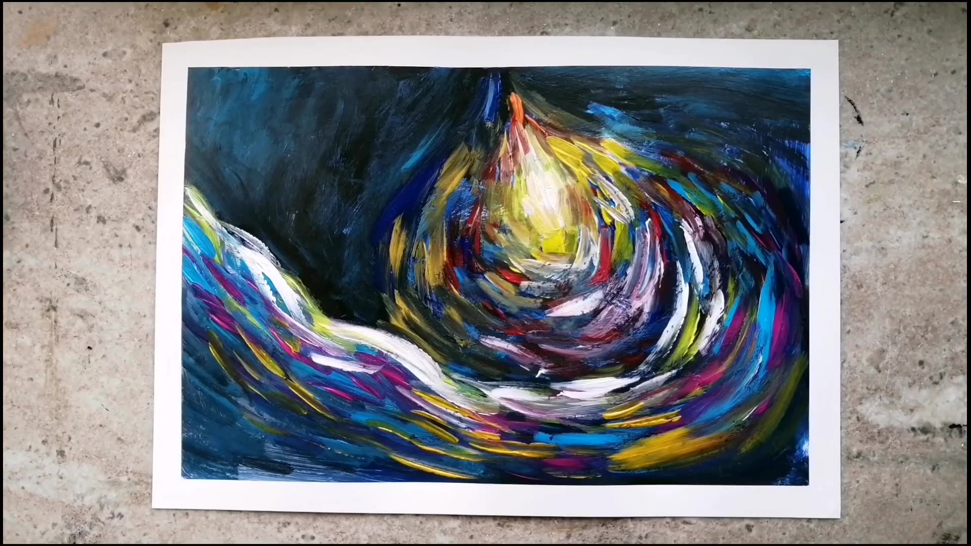 简单抽象装饰画丙烯画绘制 日常自愈系绘画 第五十二天