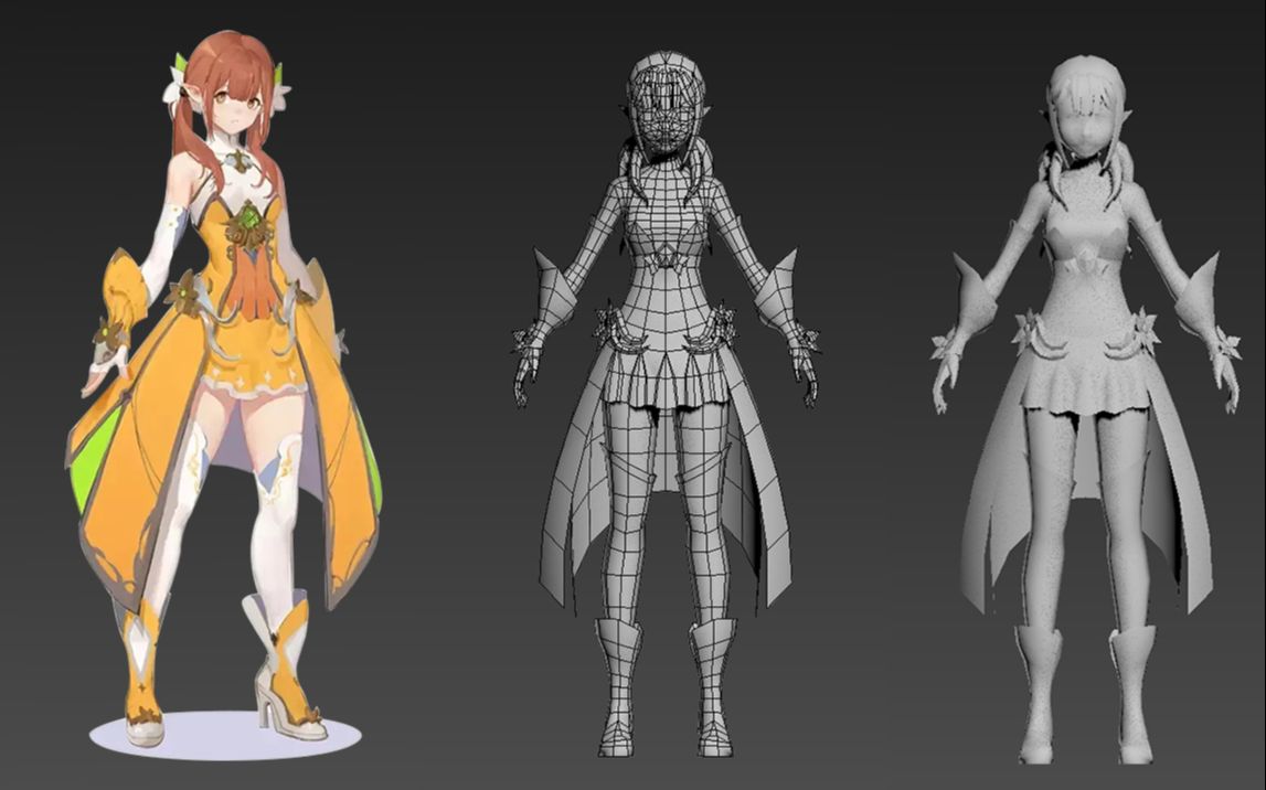 【3dmax人物建模】基础人物模型手绘女性角色制作思路以及流程讲解