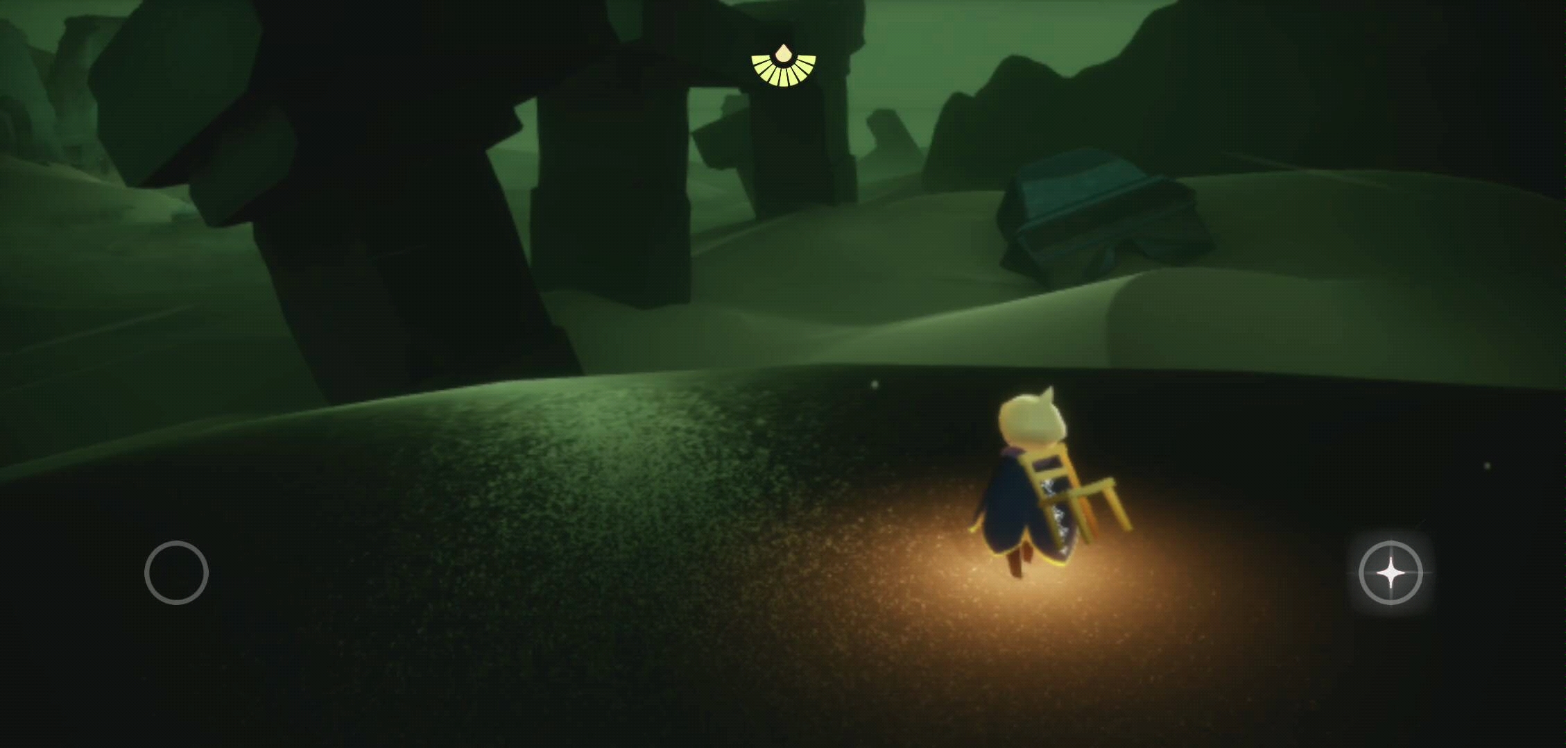 《光遇》墓土 三翼飞上高台拿小金人