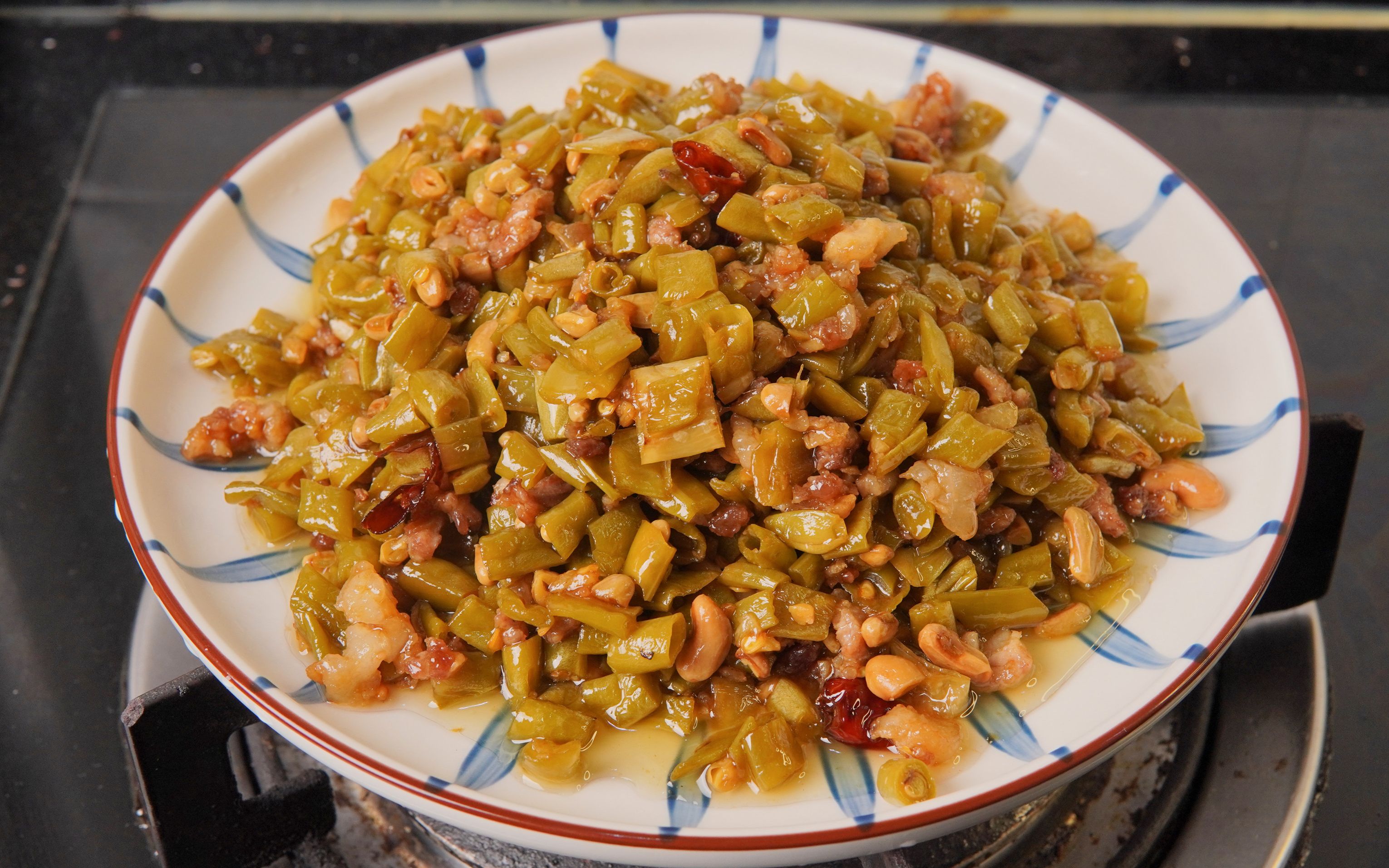 家常小炒酸豆角肉沫,做法简单,超级开胃下饭