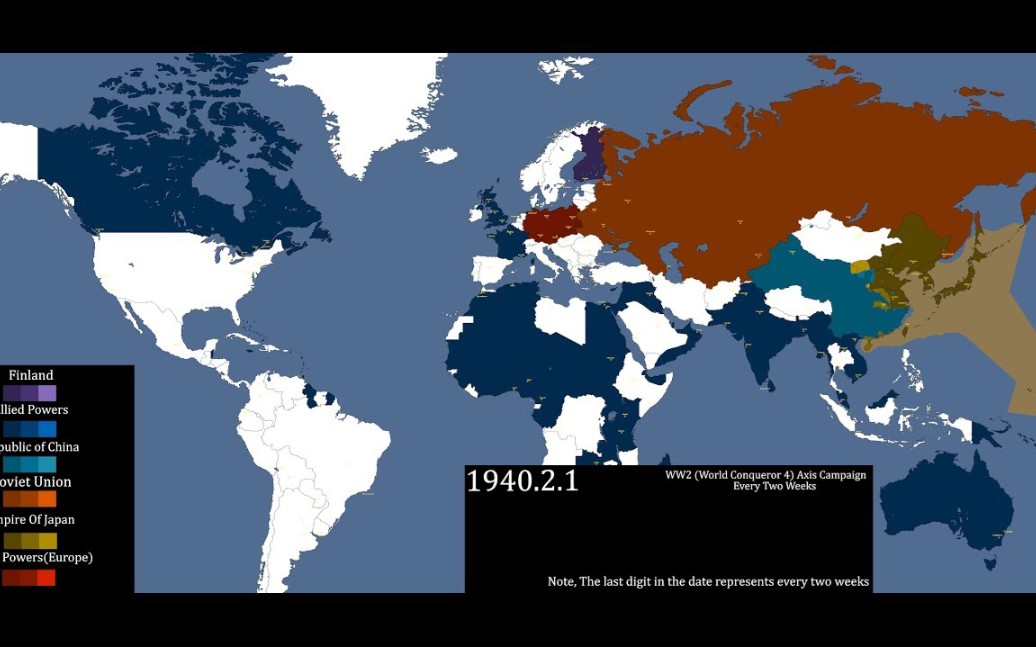 【架空歷史地圖】第二次世界大戰(世界征服者4)軸心戰役(1939-1946)