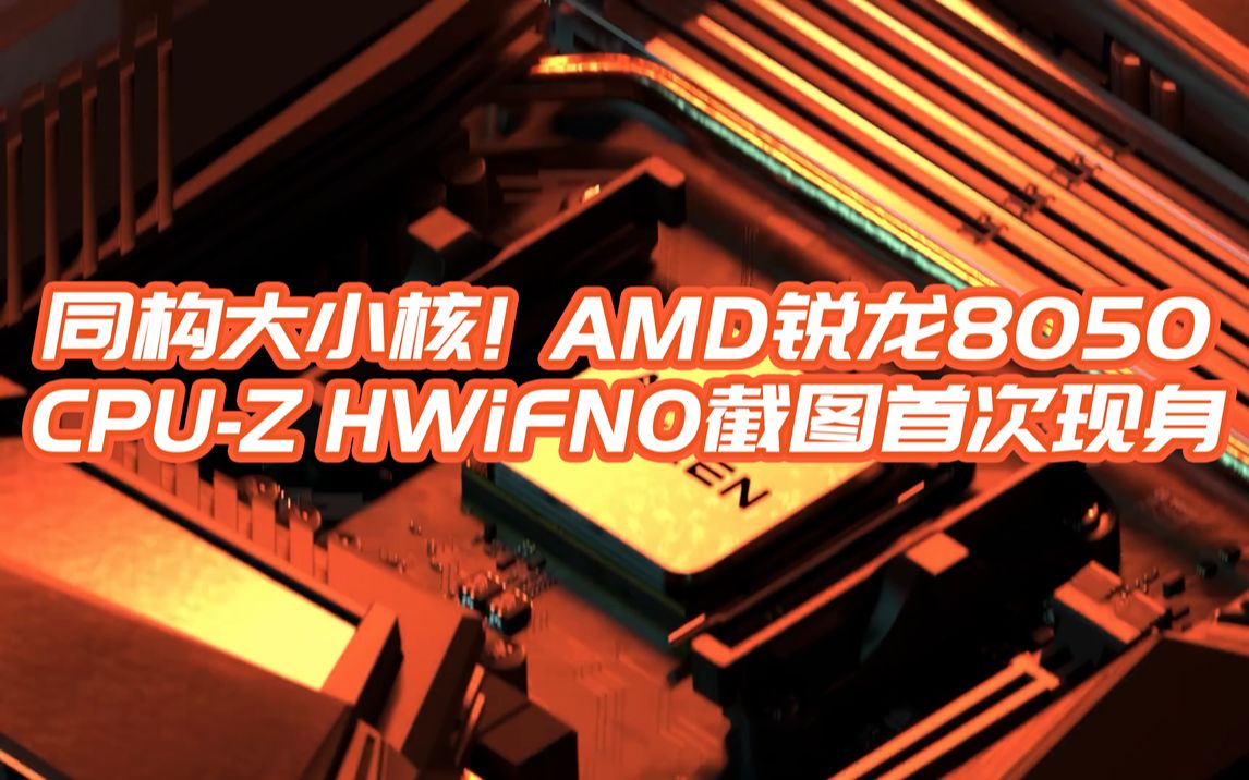 同构大小核!AMD锐龙8050 CPUZ、HWiFNO截图首次曝光哔哩哔哩bilibili