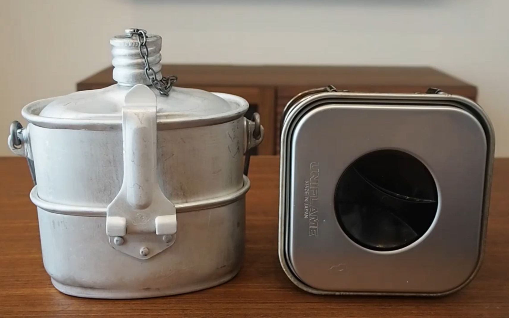 苏军vdv水壶餐具三件套与uniflame角型套锅比较