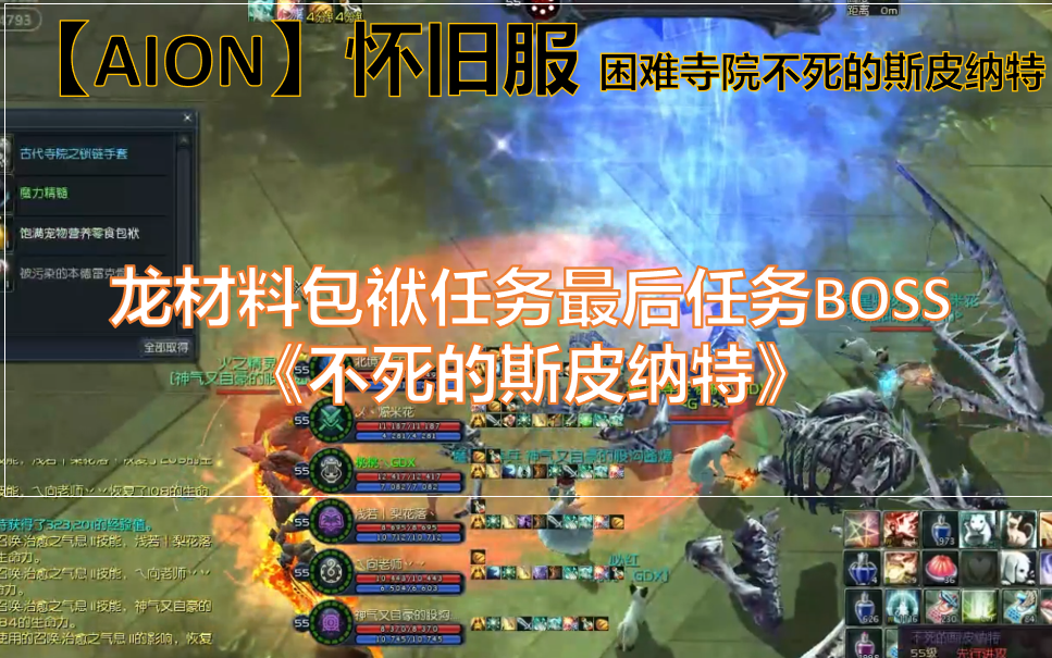 【AION】怀旧服 困难寺院 不死的斯皮纳特打法攻略哔哩哔哩bilibili教学