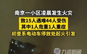 Descargar video: 南京一电动车引发火灾，造成15人死亡，44人受伤，其中一人危重一人重伤