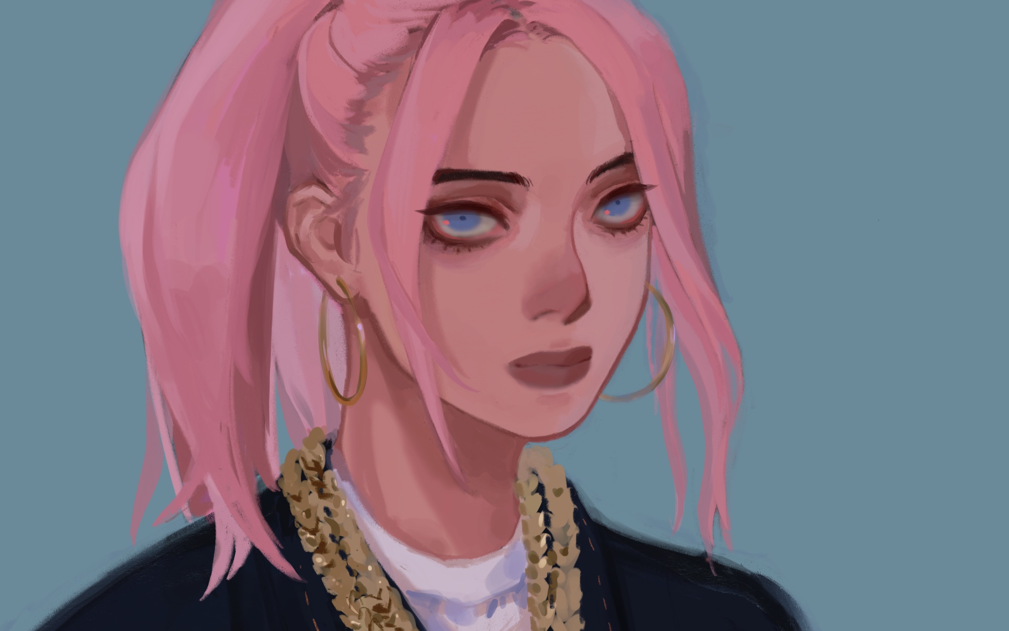 【ipad procreat】涂一个粉发碧梨 绘画过程